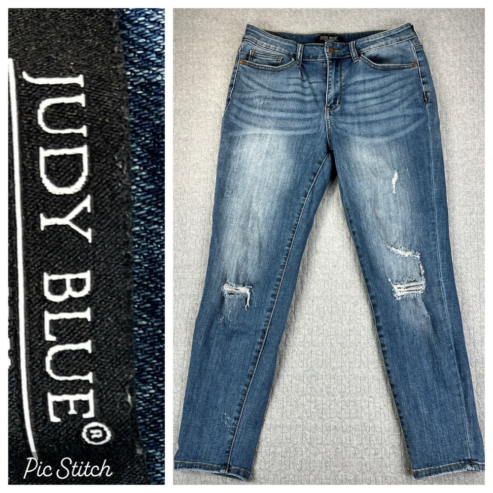 Judy Blue Relaxed Fit Dress Jeans Women 30/28X26 1/2 High Rise medium wash